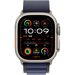 Apple Watch Ultra 2 GPS + Cellular, 49 мм, корпус из бежевого титана, ремешок Alpine темно-синего цвета, Экран: 49, Цвет: Navy / Синий, изображение 2