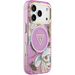 Чехол для iPhone 17 Pro Guess IML Glitter Flowers Triangle logo Metal Cam Hard Purple, изображение 3