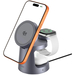 Беспроводное зарядное устройство Tech-Protect A48 3 in 1 Magnetic MagSafe Wireless Charger 25W QI2.2 Dark Grey
