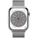 Apple Watch Series 8, 41 мм, корпус из нержавеющей стали цвета «серебристый», миланский сетчатый браслет цвета «серебристый», Экран: 41, Цвет: Silver / Серебристый, Возможности подключения: GPS + Cellular, изображение 2