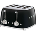 Тостер SMEG TSF03BLEU на 4 ломтика черный, Цвет: Black / Черный