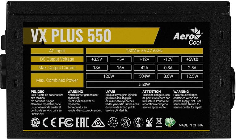 Блок питания AeroCool VX PLUS 550W [VX-550 PLUS], изображение 4