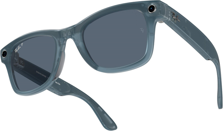 Смарт-очки Ray-Ban Meta Wayfarer Sunglases Matte Jeans Frame Dusty Blue Lenses (RW4006 67552V 50-22), изображение 6