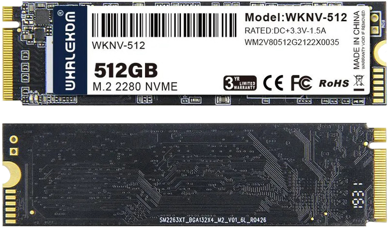 SSD накопитель Whalekom WKNV 512 ГБ (WKNV-512), изображение 2