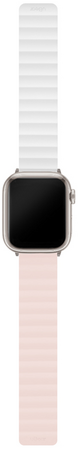 Ремешок магнитный силиконовый uBear Mode для Apple Watch S/M розовый/бежевый, Цвет: Pink / Розовый, изображение 2