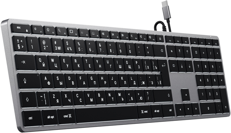 Клавиатура Satechi Slim W3 USB-C Wired Keyboard-RU Серый космос., изображение 3